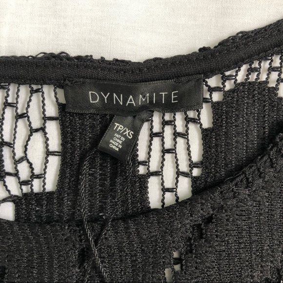 Dynamite woman’s festival black lace fringe crop top brand new with tag size XS - Picture 5 of 12